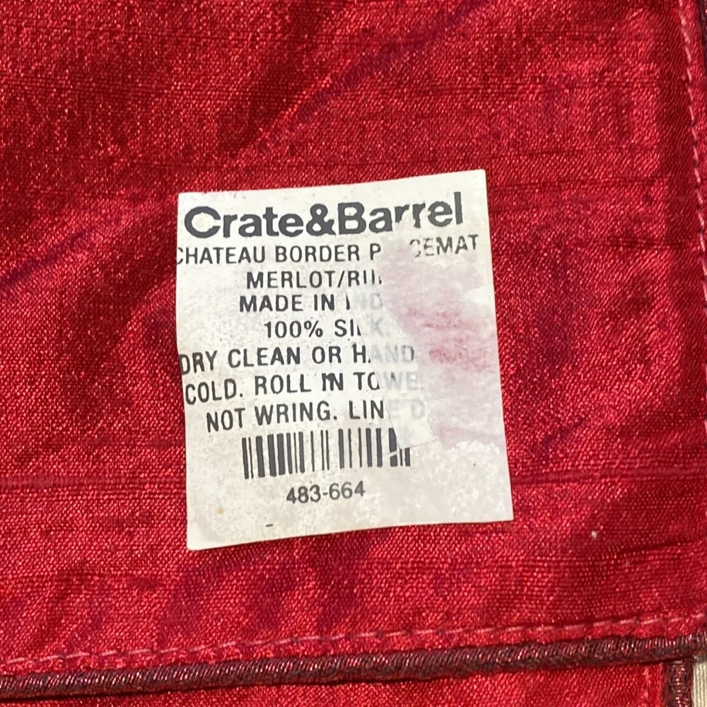 Set of 4 Crate & Barrel silk placemats